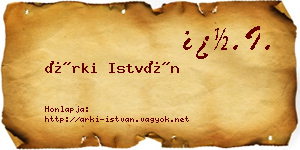 Árki István névjegykártya