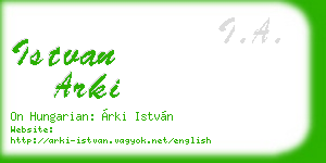 istvan arki business card